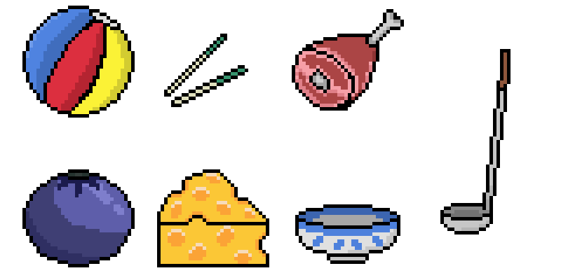 Some of the many objects created to be used as random kitchen objects in level design.