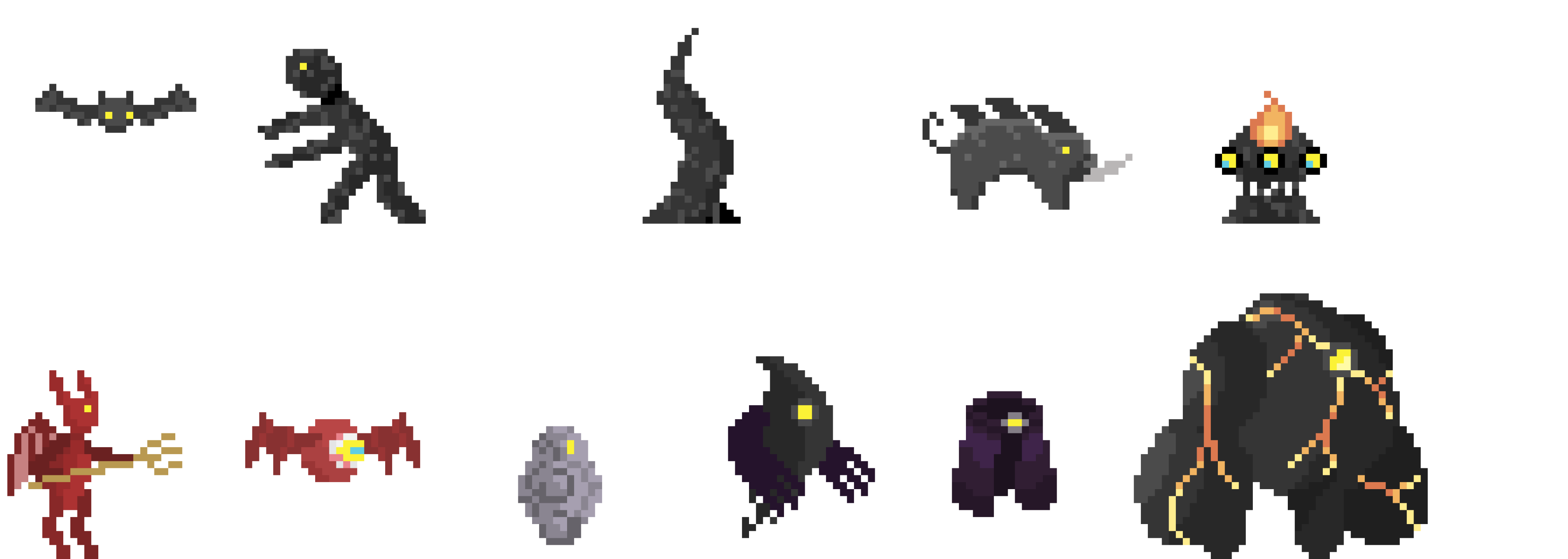 Assorted enemy designs for Tower of Ash.